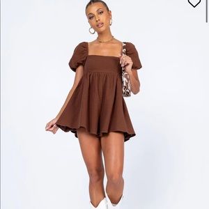 Princess Polly LORNA ROMPER BROWN SIZE 6